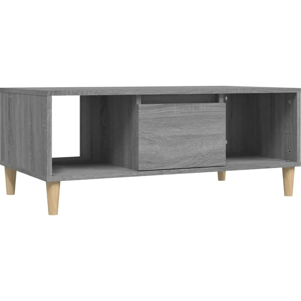 vidaXL Salontafel 90x50x36,5 cm bewerkt hout grijs sonoma