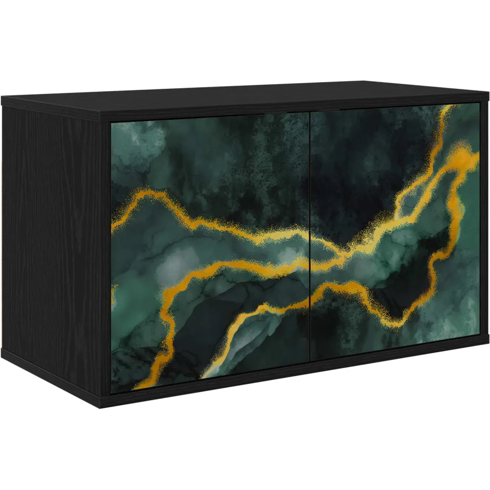 vidaXL Wandgemonteerd tv-meubel WIJHE 69 x 33 x 40 cm Zwart eiken, foto 3