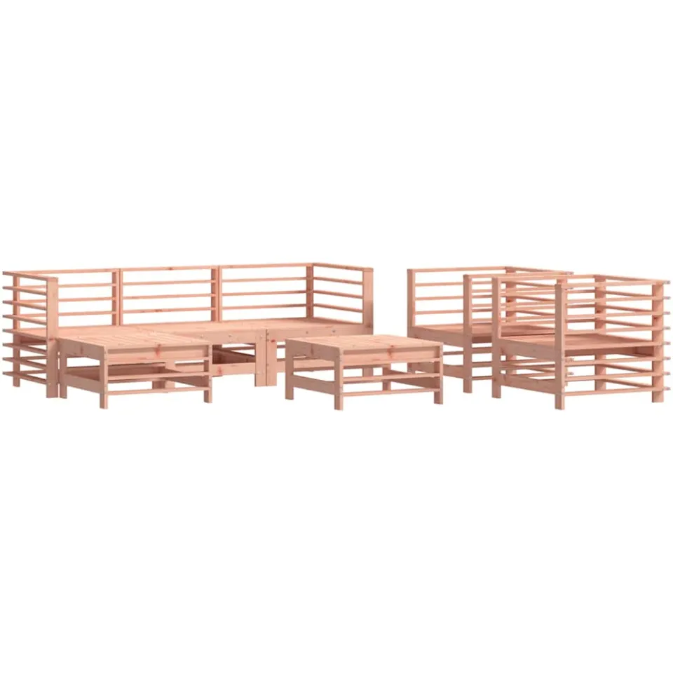 vidaXL 7-delige Loungeset massief douglashout Bruin