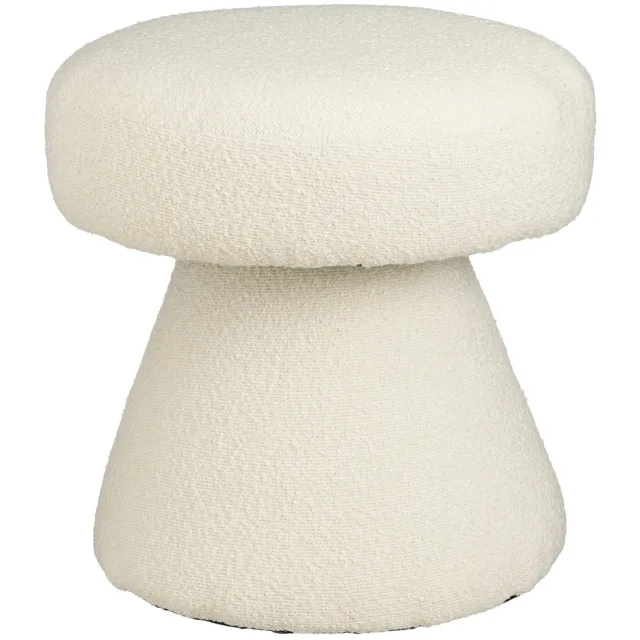 Mica Decorations Poef - H46 x Ø49 cm - Off White Gebroken wit