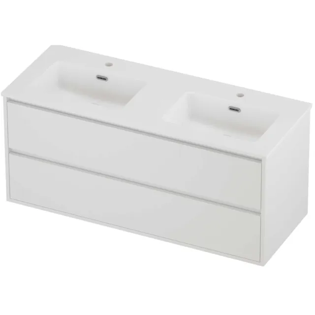 Proline Tribute Badmeubelset Porselein Elegant 2 Gaten 120x46x54 cm Mat Wit Mat White