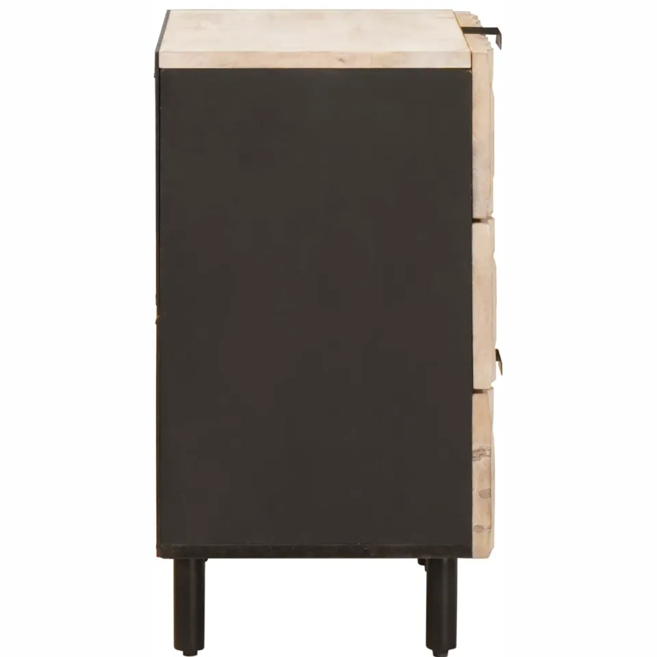 vidaXL Nachtkastje met lade Wit 50 x 33 x 62 cm Massief Mango Hout, foto 4