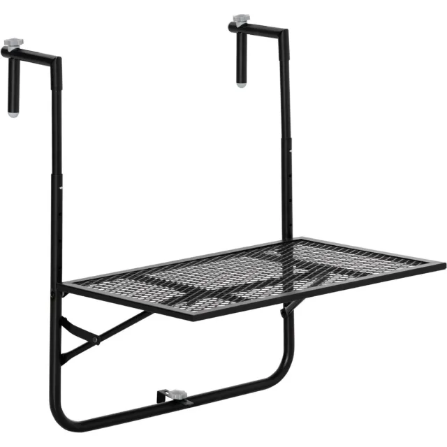 Lexium Store Lexium Balkontafel hangend - Balkontafel Inklapbaar – Hangtafel balkon – Hangend Balkonbar - Balkontafels Opklapbaar Hangtafel – Ophangbaar Voor aan het Balkon – Vouwtafel Wandtafel Inklapbare Tafel – Bijzettafel – Buiten Tafeltje Klaptafel Zwart