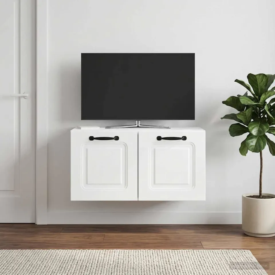 vidaXL Wandbeugel TV-kast Hoogglans Wit 59,5 x 31 x 30 cm Bewerkt hout, foto 4