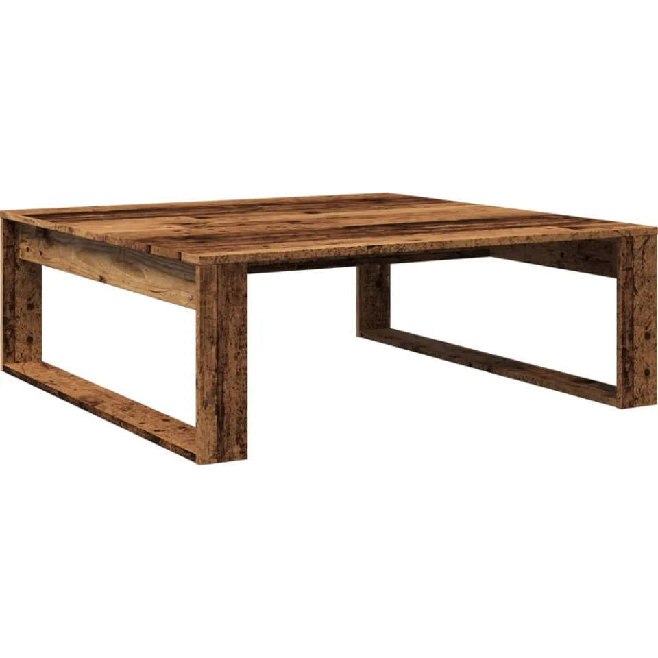vidaXL Salontafel 100x100x35 cm bewerkt hout oude houtkleurig bruin, foto 3