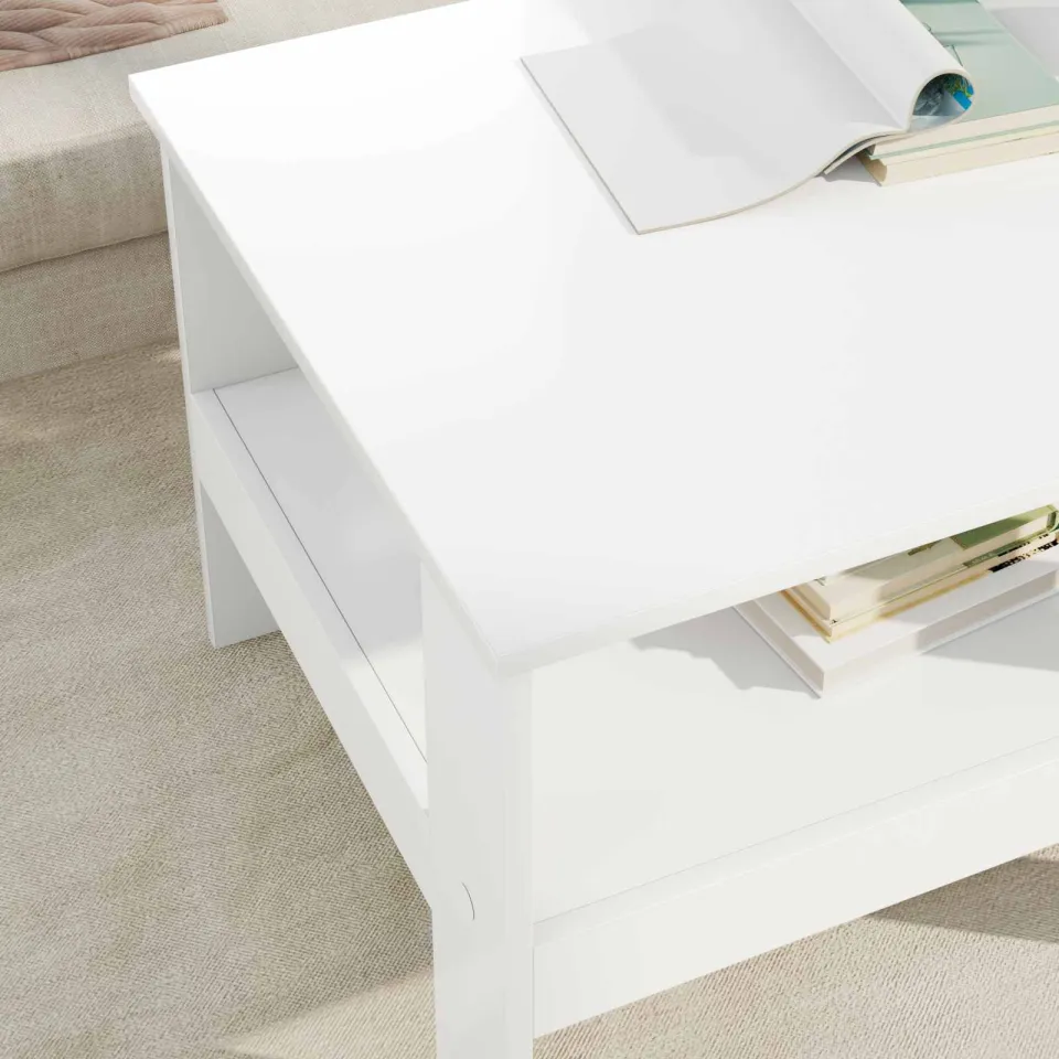 vidaXL Salontafel Wit 57 x 55 x 45 cm Bewerkt hout, foto 4