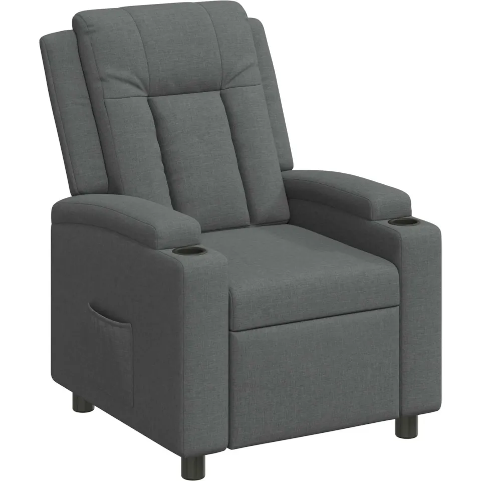 vidaXL Ligstoel Donkergrijs 75 x 95 x 100 cm Stof