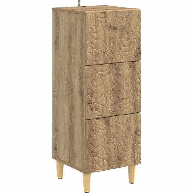 vidaXL Ladekast - 33 - x - 34,5 - x - 90 - cm - Bewerkt - hout - Artisanaal - eiken Artisanaal eiken