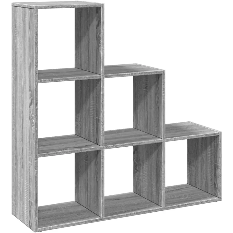 vidaXL Kamerscherm / boekenkast 3-laags 99x29x99 cm hout grijs sonoma, foto 3