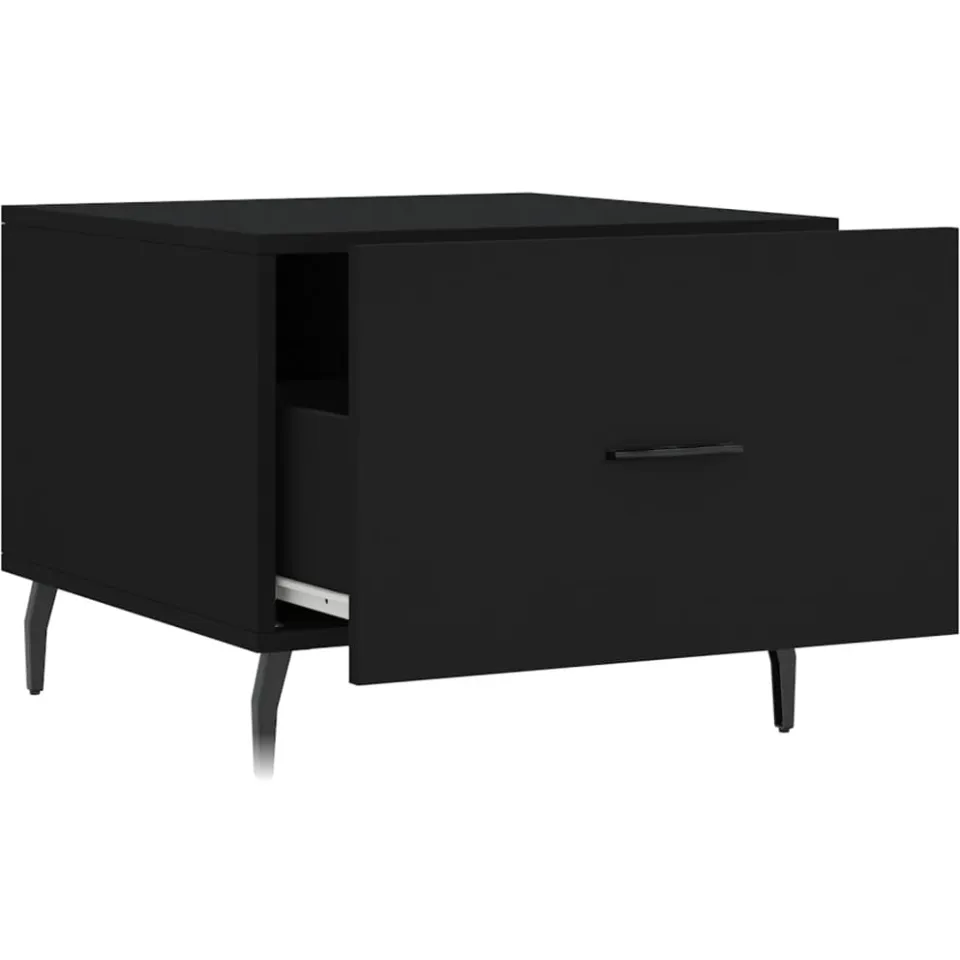 vidaXL Salontafel 50x50x40 cm bewerkt hout zwart, foto 4