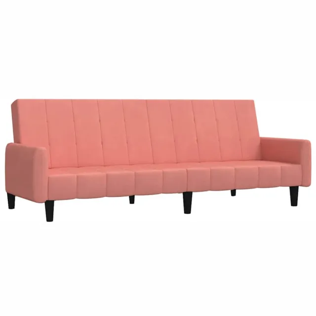 vidaXL Slaapbank - 2-zits - fluweel - roze