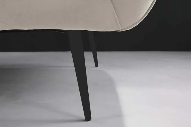 Invicta Interior Design 2-zitsbank NOBLESSE 165 cm champagne fluweel zwart metalen poten lente kern - 44537 Zie omschrijving