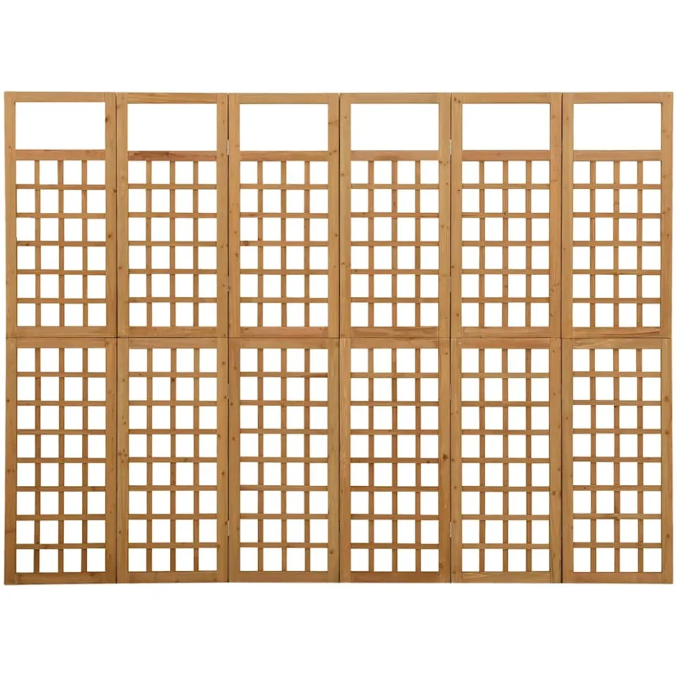 vidaXL Kamerscherm/trellis met 6 panelen 242,5x180 cm vurenhout bruin, foto 2