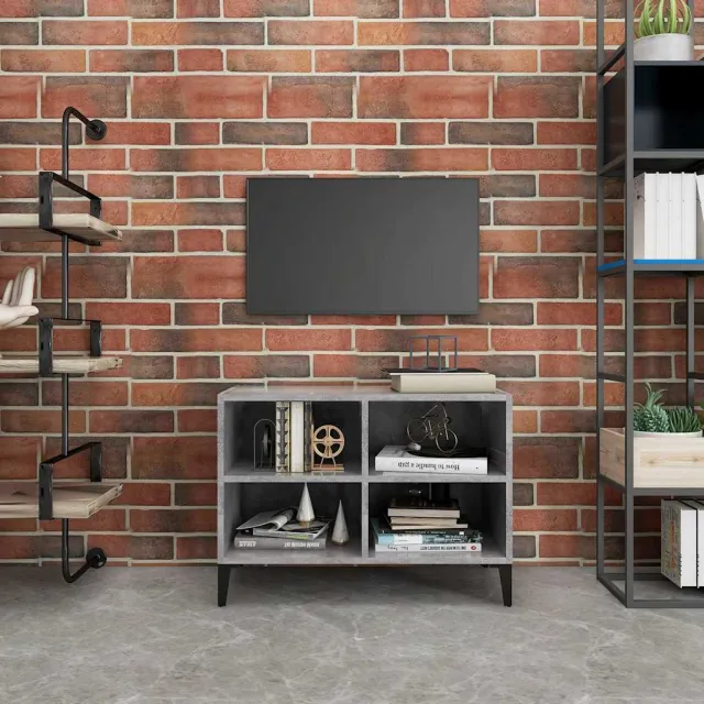 vidaXL Tv-meubel met metalen poten 69,5x30x50 cm sonoma eikenkleurig, foto 2