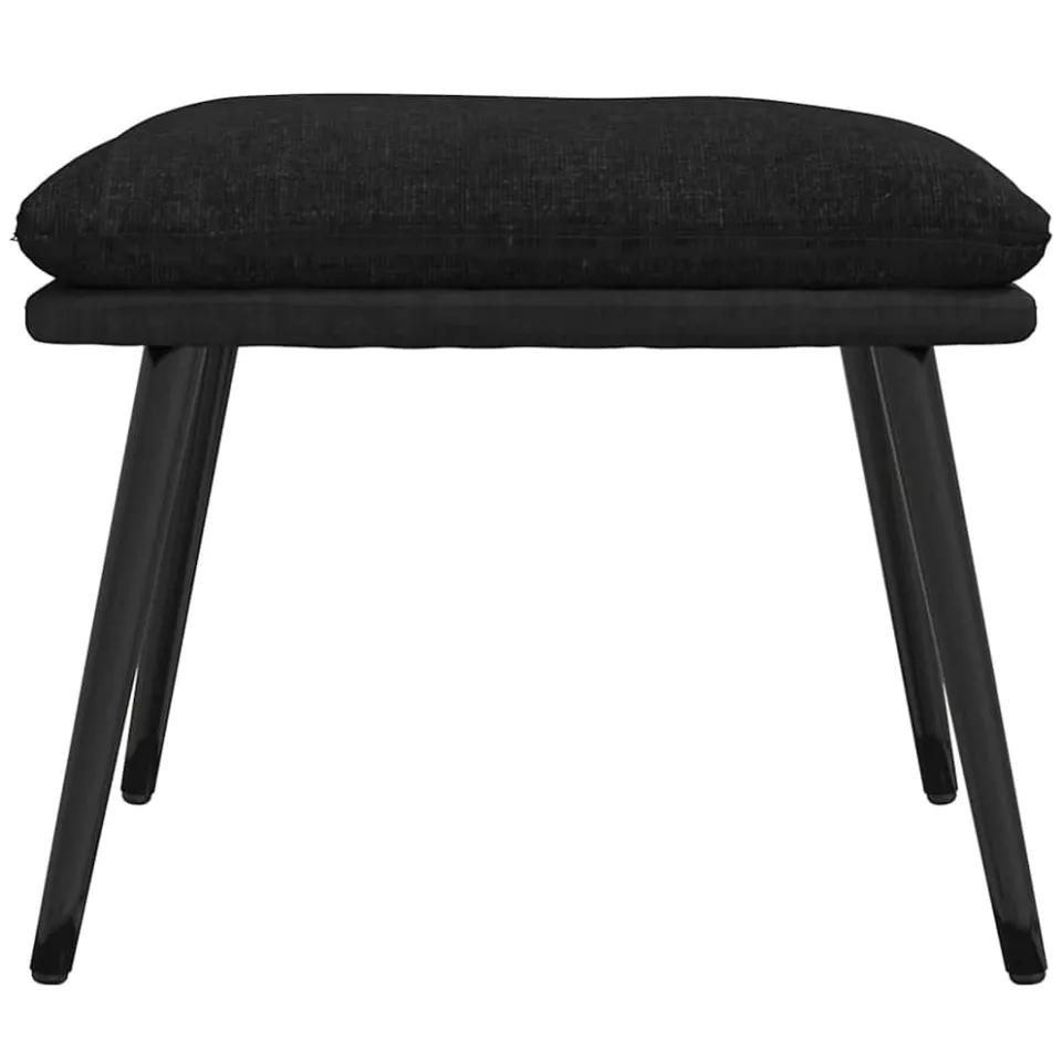 vidaXL Voetenbank 45x29,5x35 cm stof en kunstleer zwart