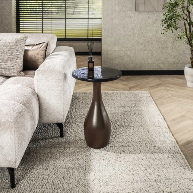 Dimehouse Bijzettafel Vesto Druppelvorm Antiek Koper 60 cm
