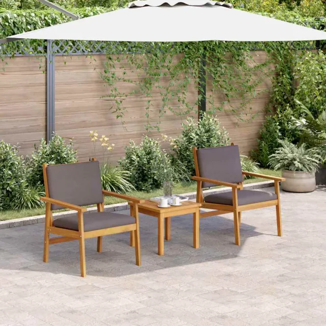 vidaXL Tuinstoel 2 st Antraciet Massief Acaciahout, foto 2