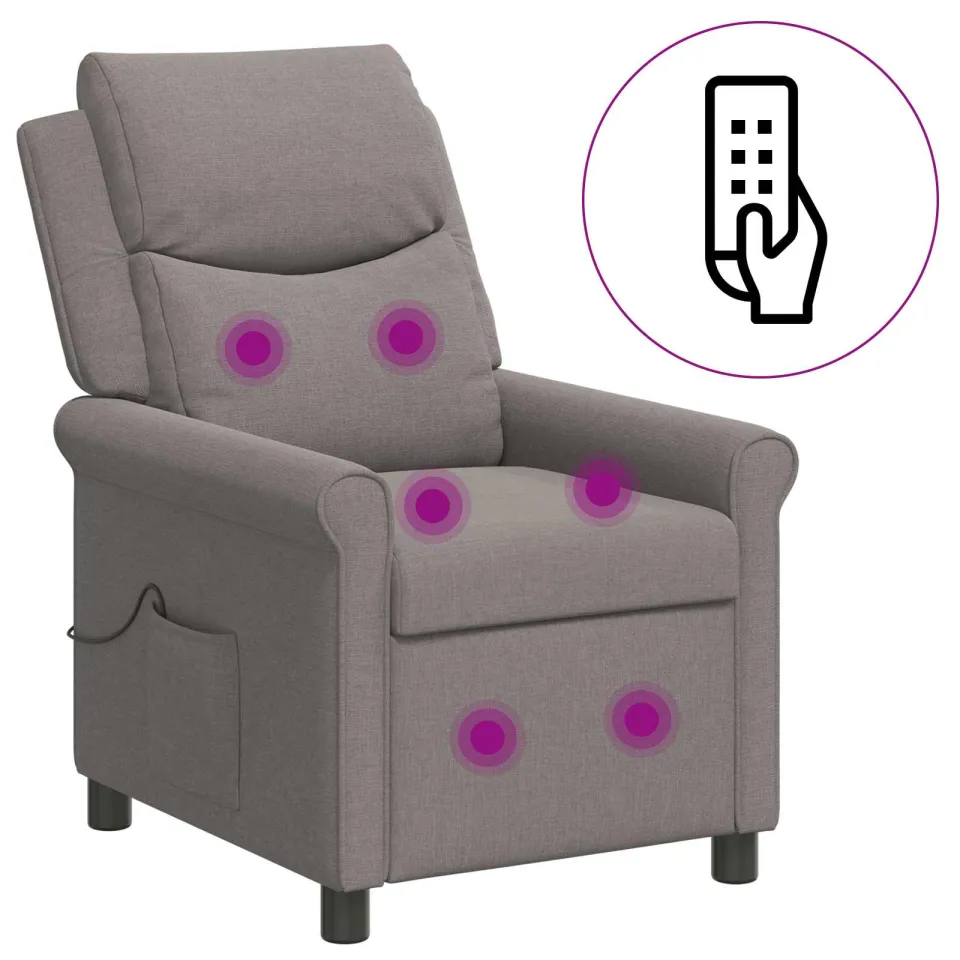 vidaXL Massage-relaxstoel Taupe 69 x 93 x 102 cm Stof