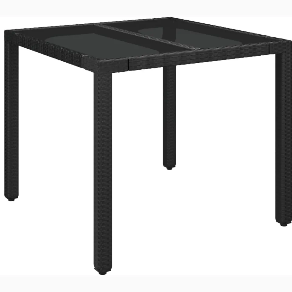 vidaXL 5-delige Tuinset met kussens poly rattan zwart, foto 4