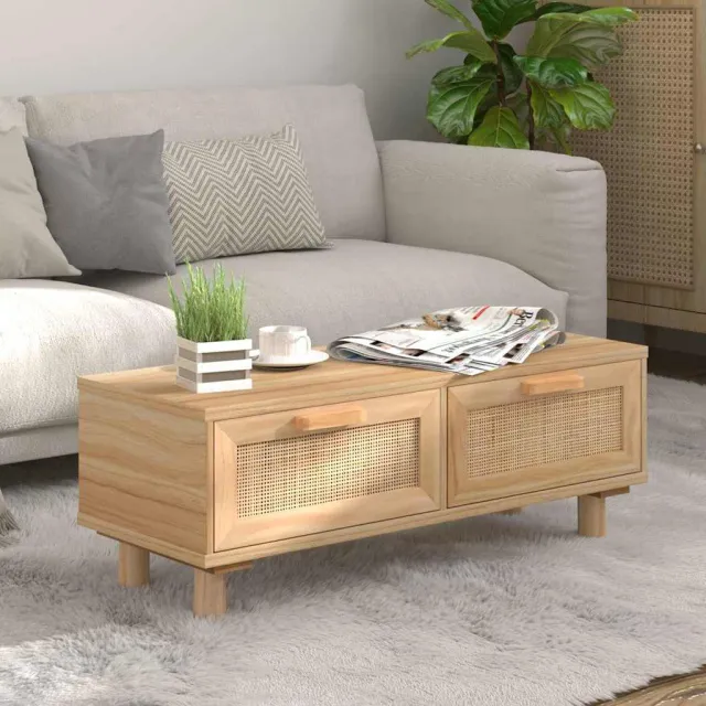 vidaXL Salontafel 80x40x30 cm bewerkt hout en grenenhout bruin, foto 2