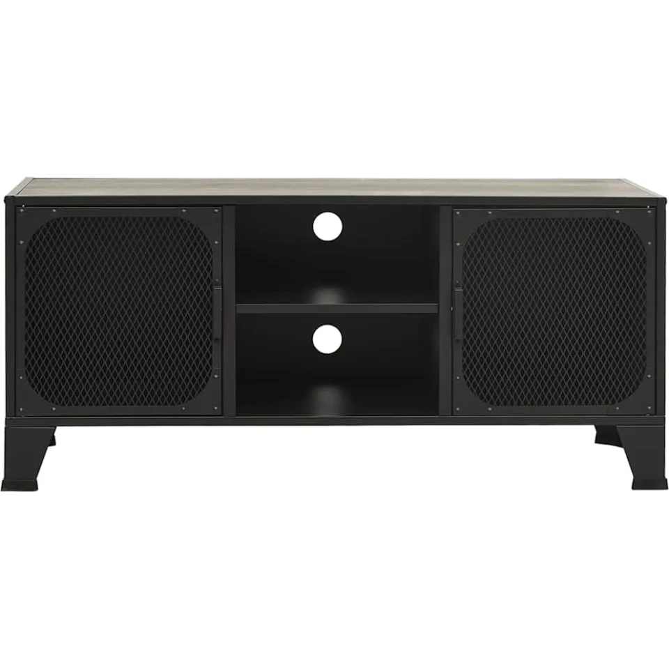 vidaXL Tv-meubel 105x36x47 cm metaal en MDF grijs