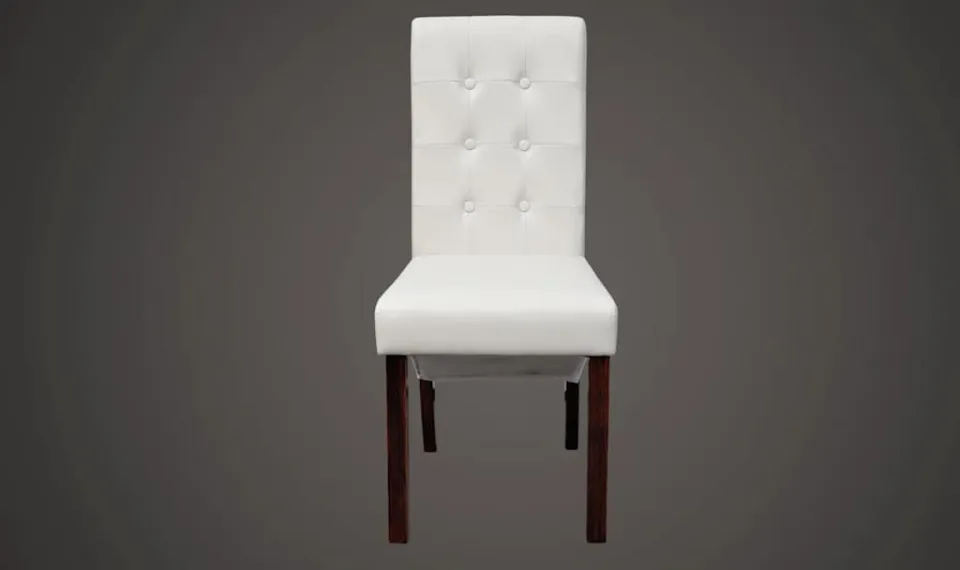 vidaXL Eetkamerstoelen 6 st kunstleer wit, foto 4