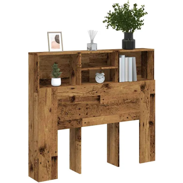 vidaXL Hoofdbordkast 120x19x103,5 cm bewerkt hout oud houtkleurig Bruin