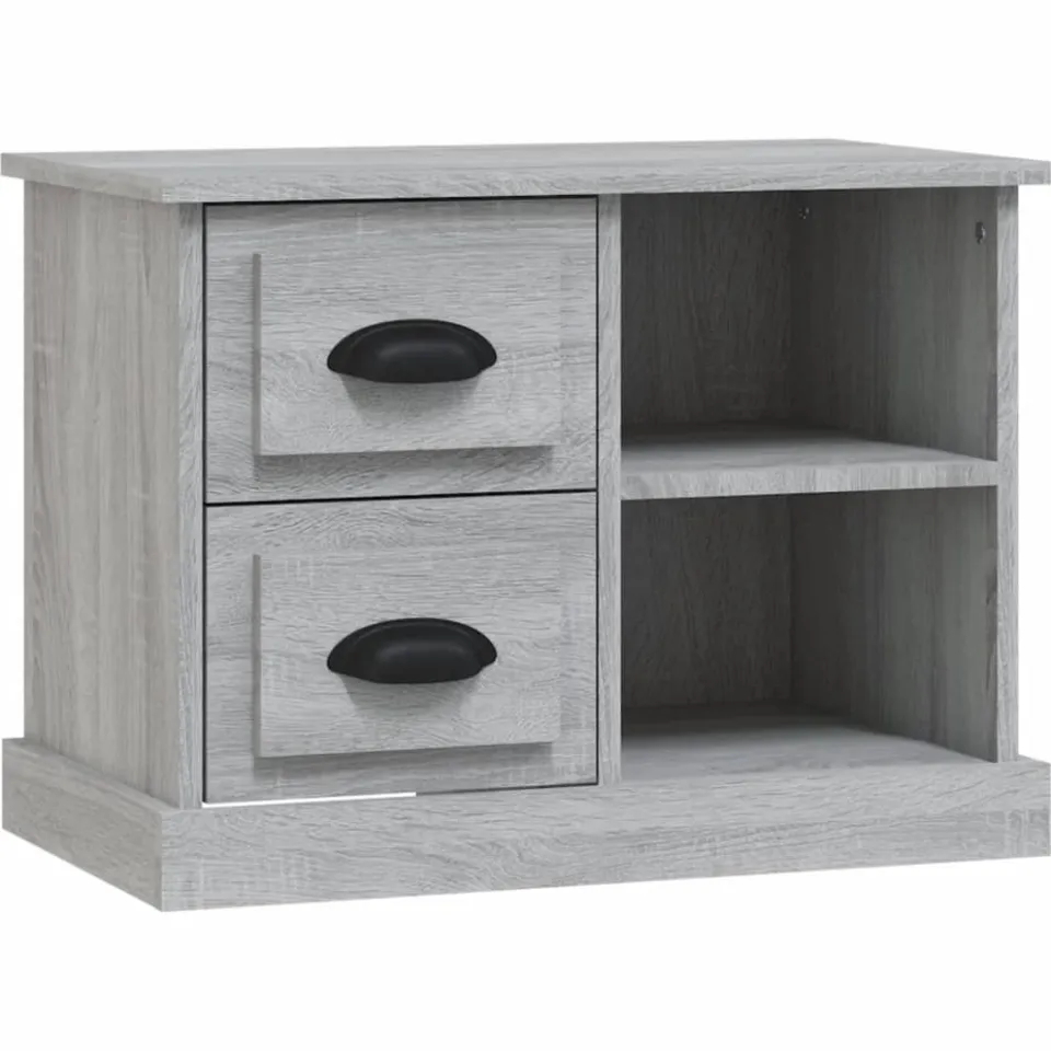 vidaXL Nachtkastje 60x35,5x45 cm grijs sonoma eikenkleurig