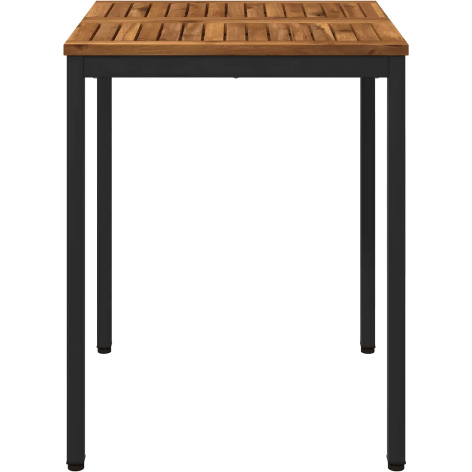 vidaXL Tuindiner tafel NAARDEN Naturel en Zwart 60 x 60,5 x 75 cm Bruin