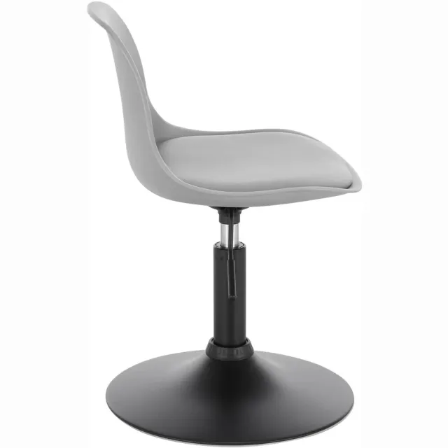 Klarven Barkruk Grijs - Met Rugleuning en Ergonomisch Zitvlak - In Hoogte Verstelbaar, 360 Graden Draaibaar, Belastbaar Tot 120 kg - B 41 x H 59,5-71 x D 39 cm