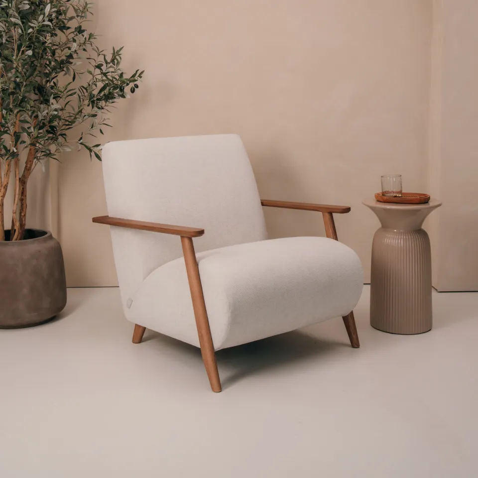 Kave Home Meghan fauteuil chenille beige, foto 5