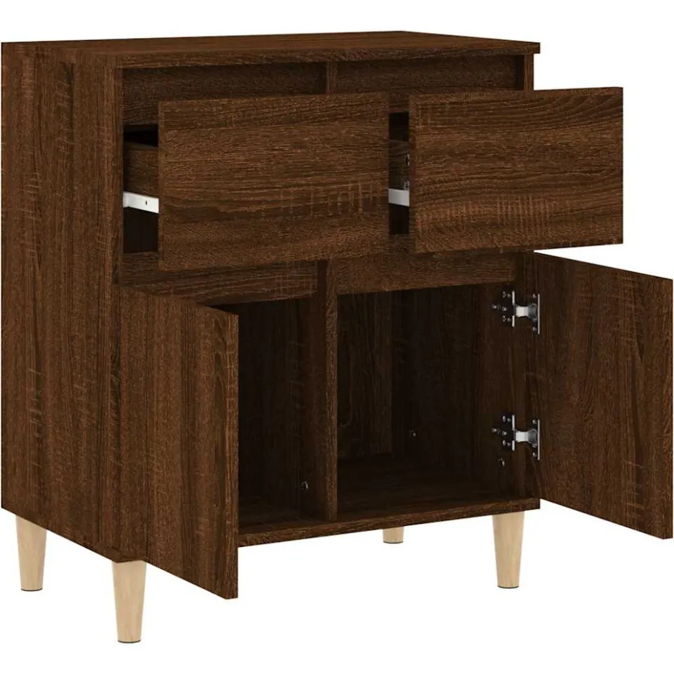 vidaXL Dressoir 60x35x70 cm bewerkt hout bruin eikenkleur, foto 3