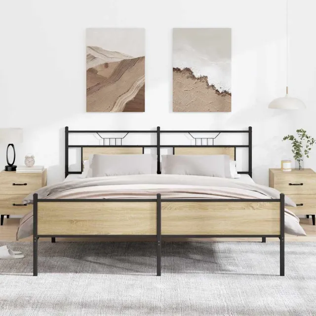 vidaXL Bedframe zonder matras metaal sonoma eikenkleurig 183x213 cm