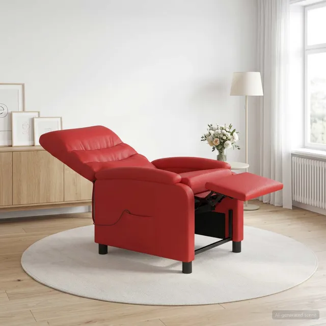 vidaXL Massage Recliner Rood Kunstleer