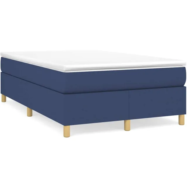 vidaXL Boxspring met matras stof blauw 120x190 cm