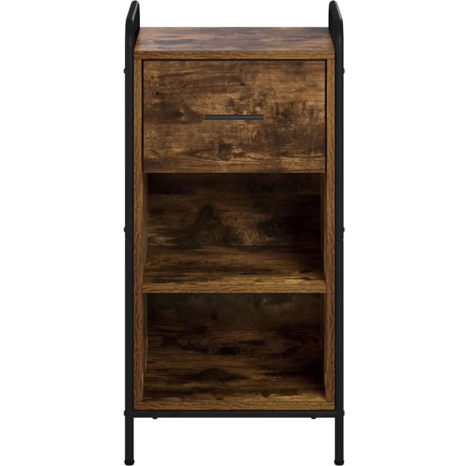 vidaXL Dressoir Gerookt eiken 97 x 33 x 81 cm Bewerkt hout, foto 4