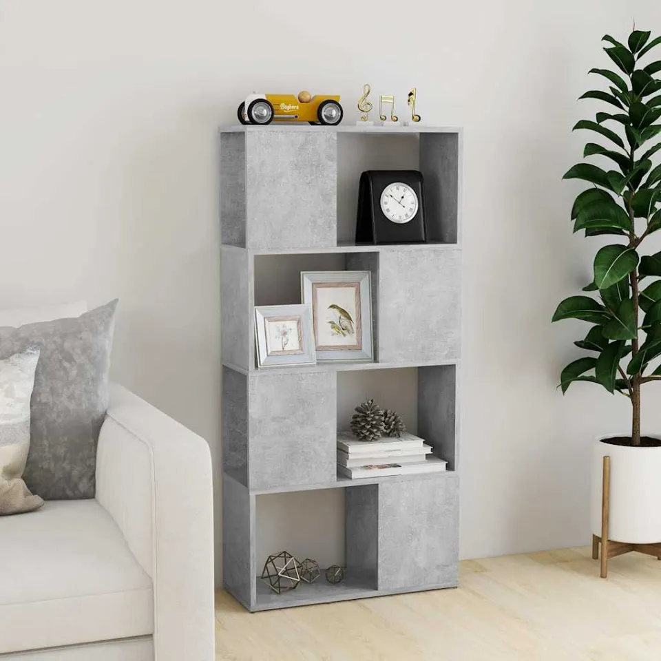 vidaXL Boekenkast/kamerscherm 60x24x124,5 cm betongrijs grijs, foto 3