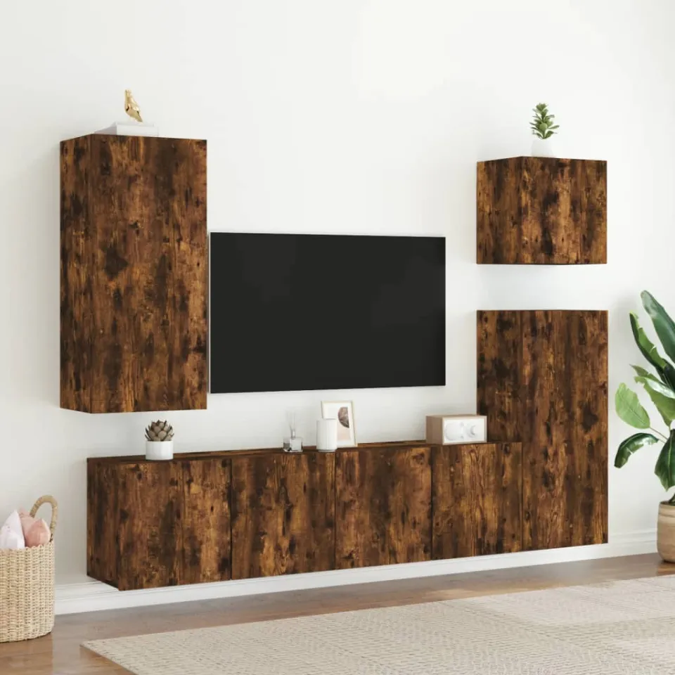 vidaXL Tv-meubel wandgemonteerd 80x30x41 cm gerookt eikenkleurig, foto 4