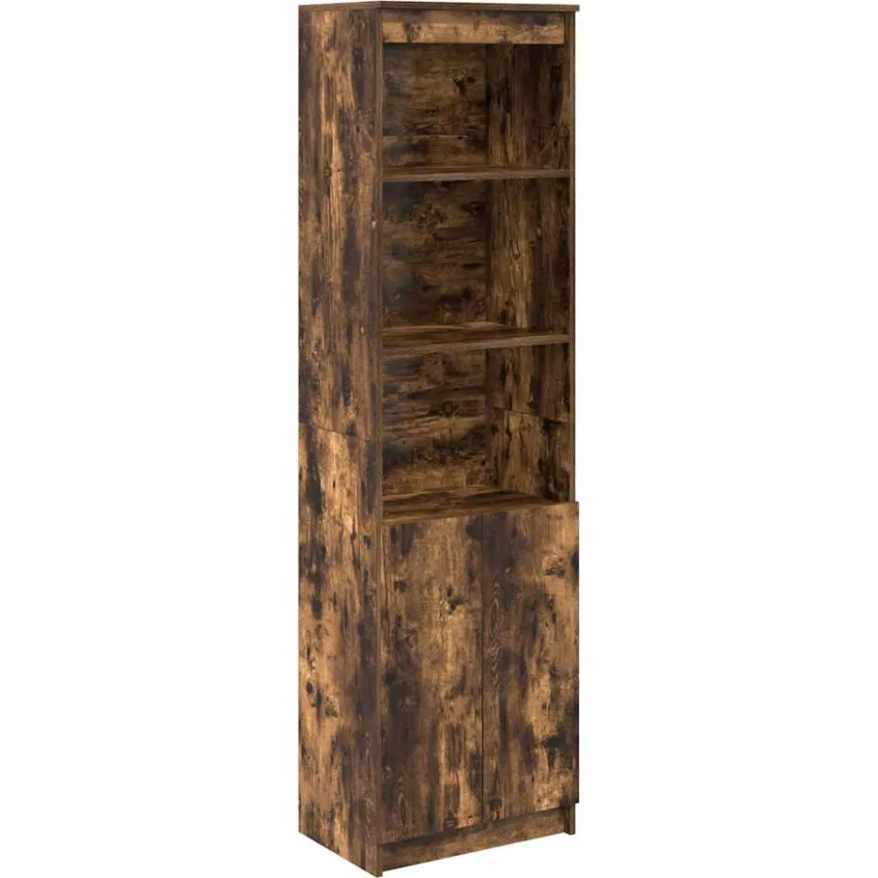 vidaXL Highboard 50x35x180 cm spaanplaat gerookt eikenkleurig Bruin