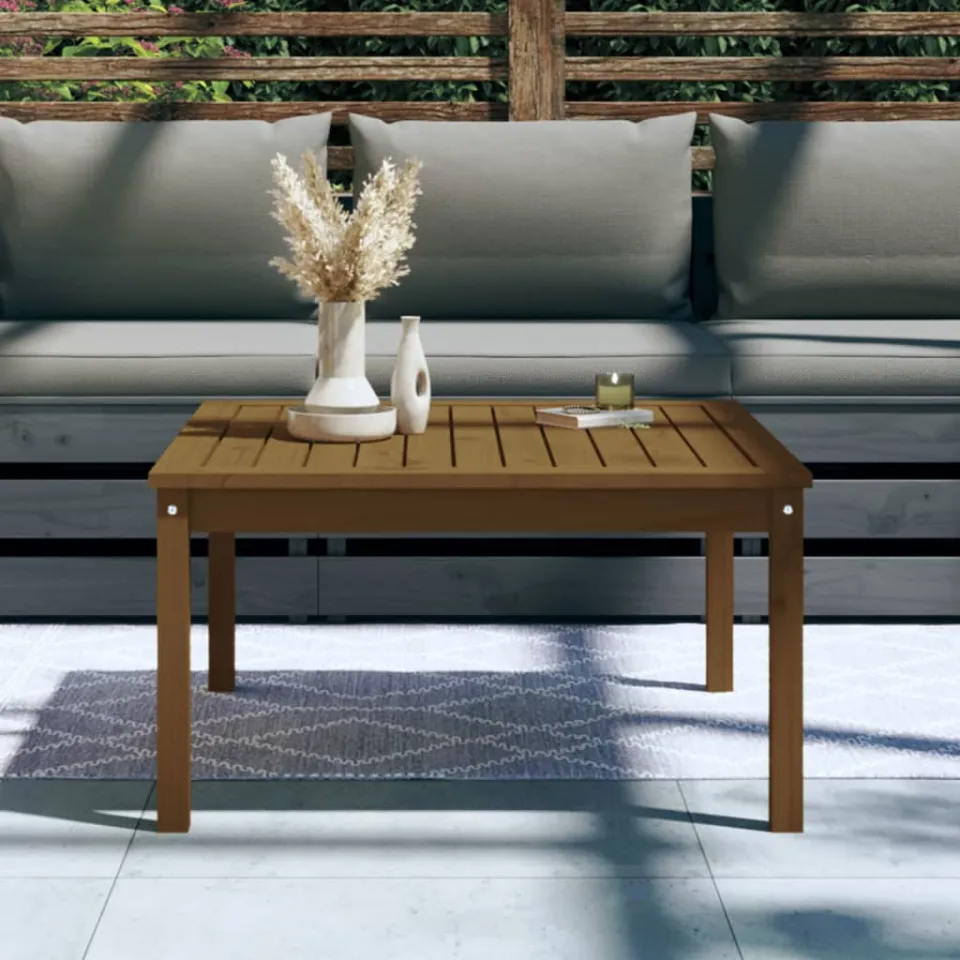 vidaXL Tuintafel 82,5x82,5x45 cm massief grenenhout honingbruin bruin, foto 3