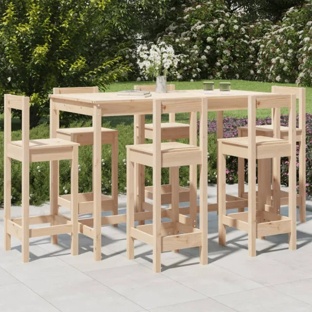 vidaXL 7-delige Barset massief grenenhout bruin, foto 2