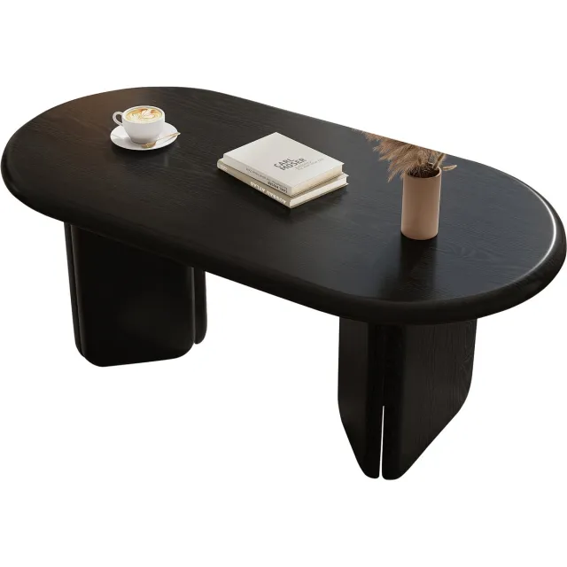 City long dragon LONG DRAGON Home - Salontafel - Ovale zwarte MDF tafel - Decoratieve poten met draagvermogen 40 kg - 99×50×40 cm woonkamer