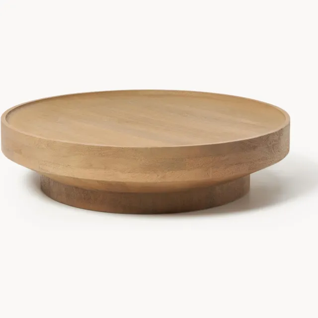 Westwing Collection Ronde XL salontafel Benno van mangohout beige