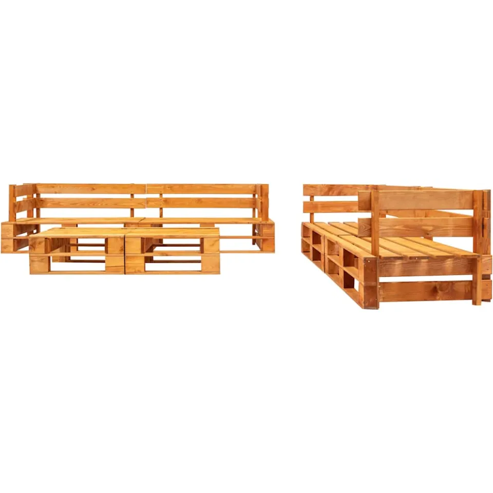 vidaXL 6-delige Loungeset pallet hout honingbruin bruin, foto 2