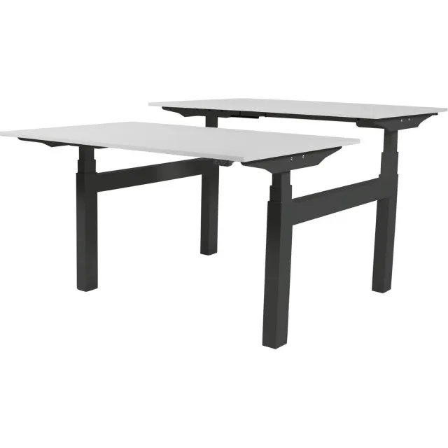 Schaffenburg Zit Sta Bureau (2pp) - Elek 160x80/80 krijtwit - zw frame Zwart (RAL9005)/Wit