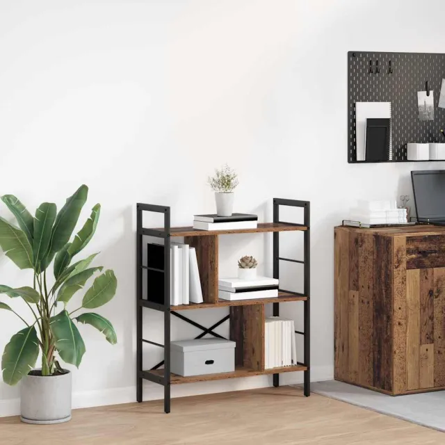vidaXL Boekenkast 5-laags 75 x 30 x 91 cm Bewerkt hout Oud Hout bruin, foto 2