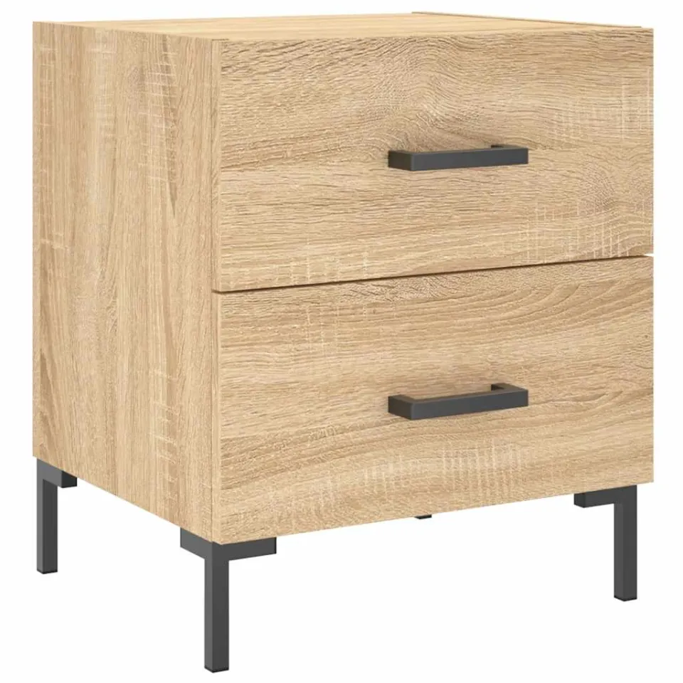 vidaXL Nachtkastjes 2 st 40x35x47,5 cm bewerkt hout sonoma eikenkleur