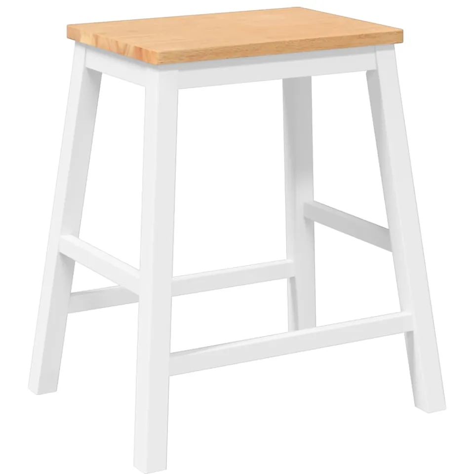 vidaXL Barstoelen 2 st massief hout wit, foto 4