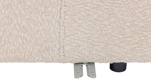 Vente-unique Rechte chaise longue met armleuning in beige chenillestof - TORISO