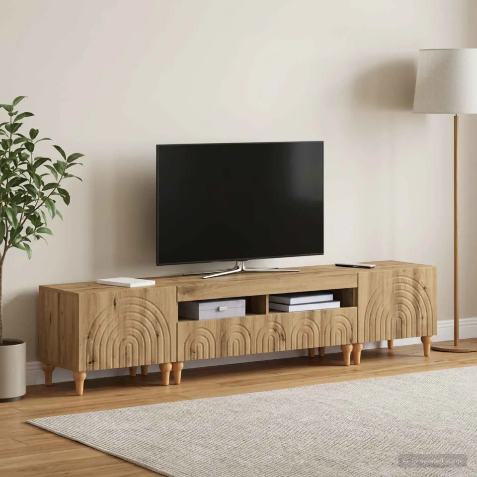 vidaXL 3-delige LED TV-kast Artisanaal eiken Bewerkt hout, foto 3